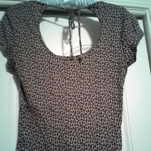 Express leopard print scoop neck shirt